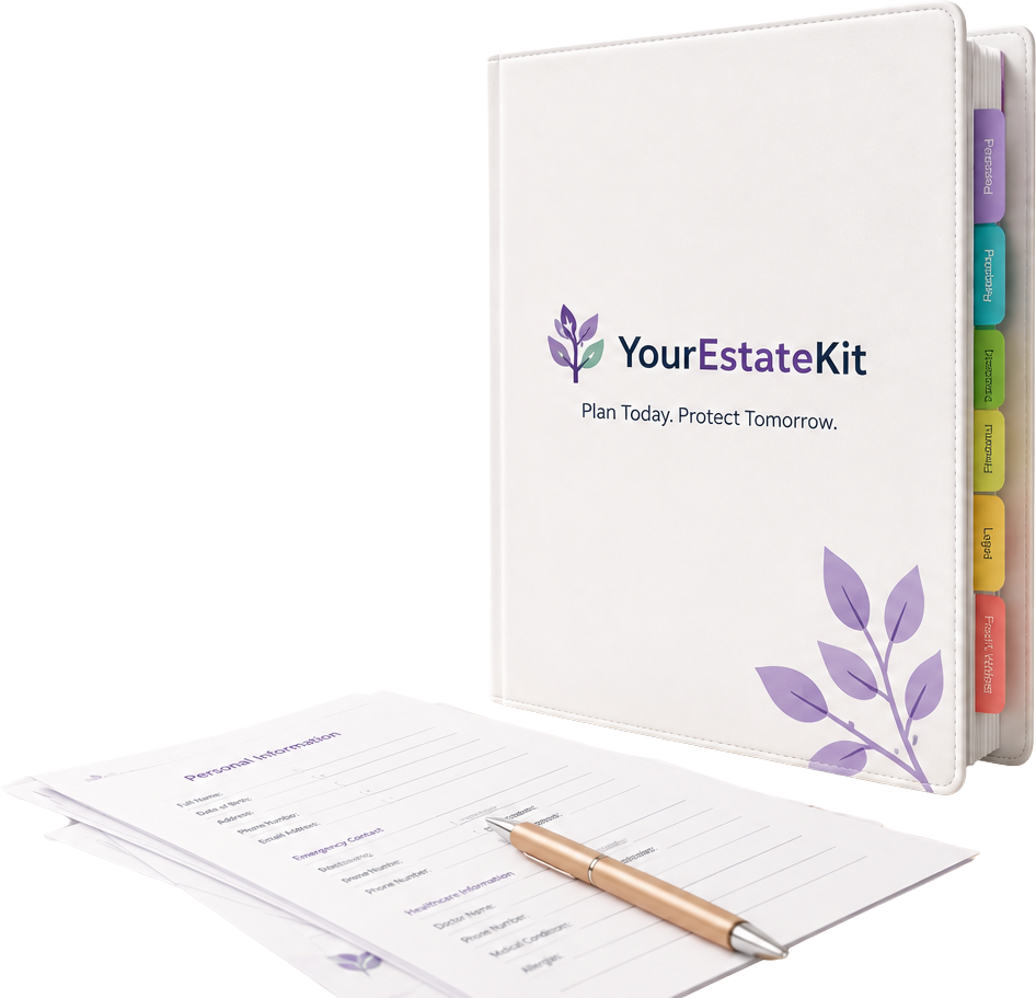 The YourEstateKit binder — plan today, protect tomorrow